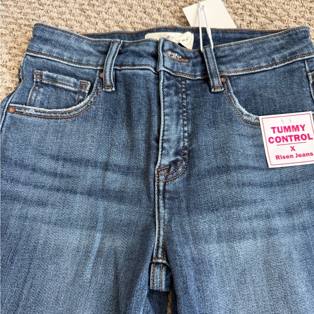 RISEN Mid Rise Flare Side Seam Detailing Jeans - Picture 6 of 6